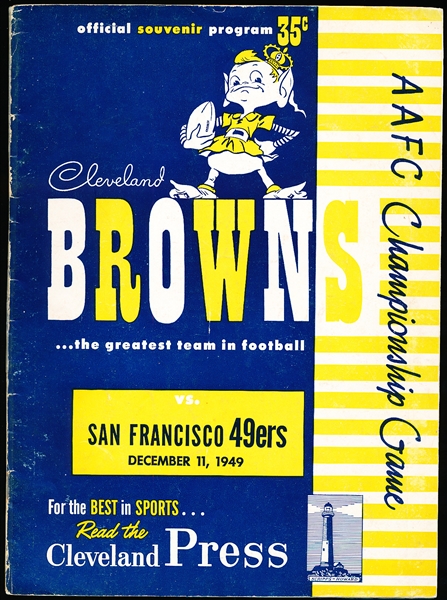 December 11, 1949 AAFC Championship Game Football Program- San Francisco 49ers @ Cleveland Browns