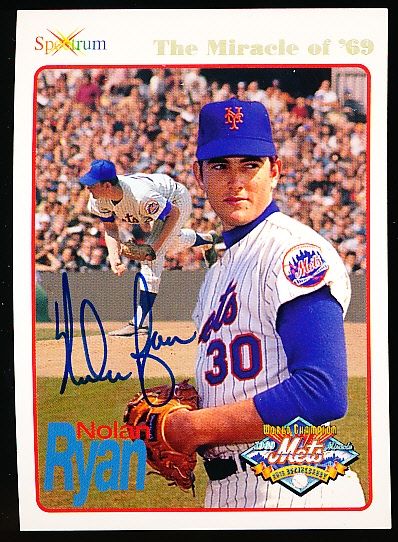 Autographed 1994 Spectrum “The Miracle of ’69” Mets- #7 Nolan Ryan- #487/1,000