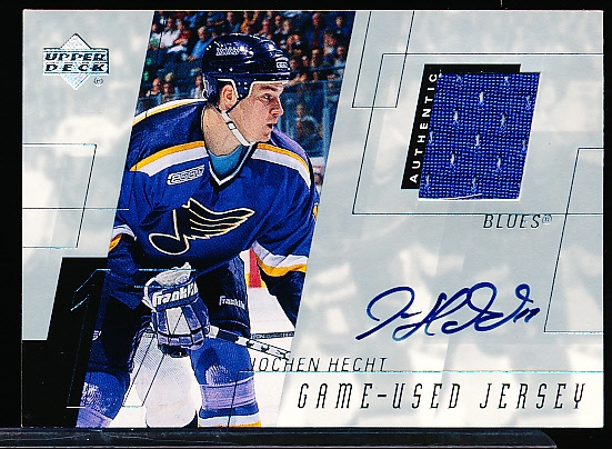 2000-01 Upper Deck Hockey- Game Jersey Autographs- Series 1- #H-JH Jochen Hecht