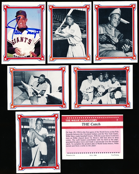 1984 Renata Galasso “The Willie Mays Story” Complete Set of 90 with Autographed Card #1