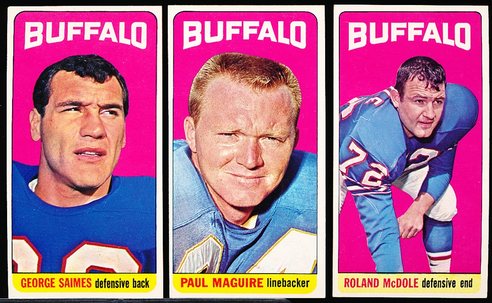 1965 Topps Football- 3 Diff Buffalo Bills