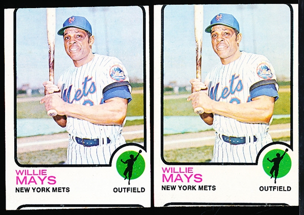 1973 Topps Bb - #305 Willie Mays- 2 Cards