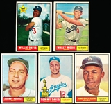 1961 Topps Bb- 5 Diff Los Angeles Dodgers