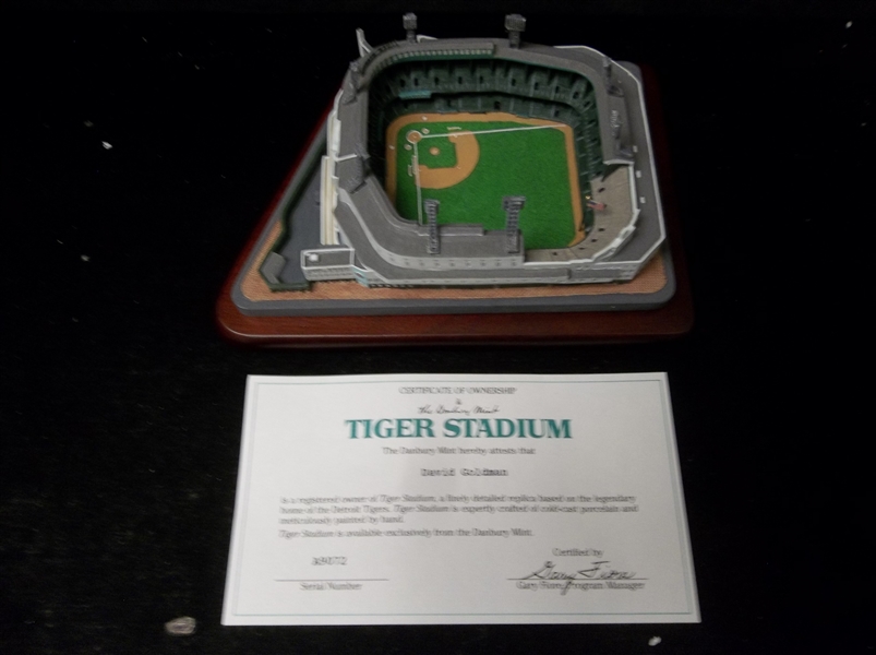 Danbury Mint Tiger Stadium (Detroit) Mini Stadium Replica on Wooden Base- #A9072