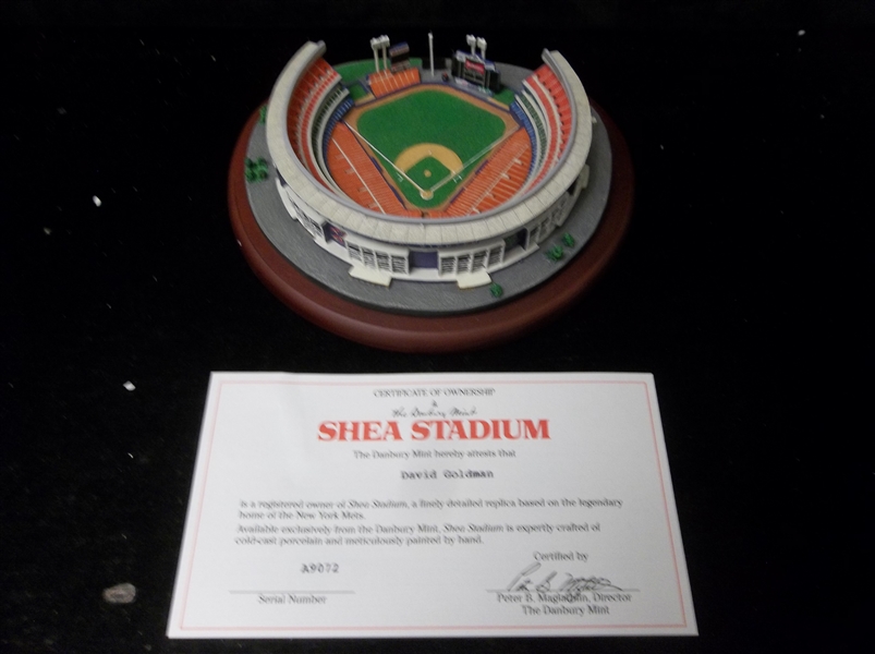 Danbury Mint Shea Stadium (New York) Mini Stadium Replica on Wooden Base- #A9072