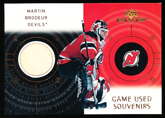 2000-01 Upper Deck MVP Hockey- “Game Used Souvenirs”- #GS-MB Martin Brodeur, Devils