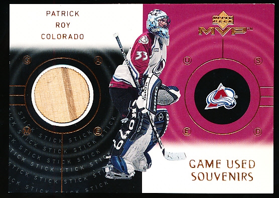 2000-01 Upper Deck MVP Hockey- “Game Used Souvenirs”- #GS-PR Patrick Roy, Avs