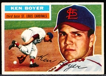1956 Topps Baseball- #14 Ken Boyer, Cards- White Back