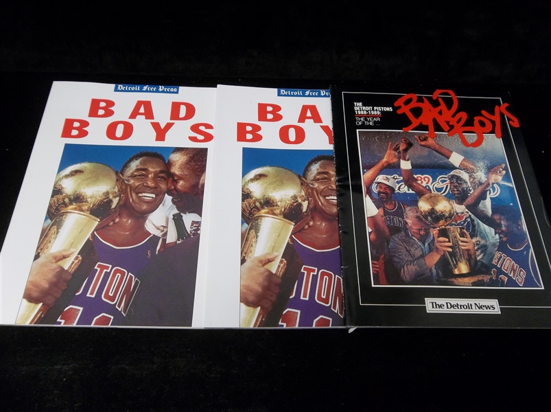 1989 Detroit Pistons “Bad Boys” NBA Championship Commemorative Magazines- 3 Asst.