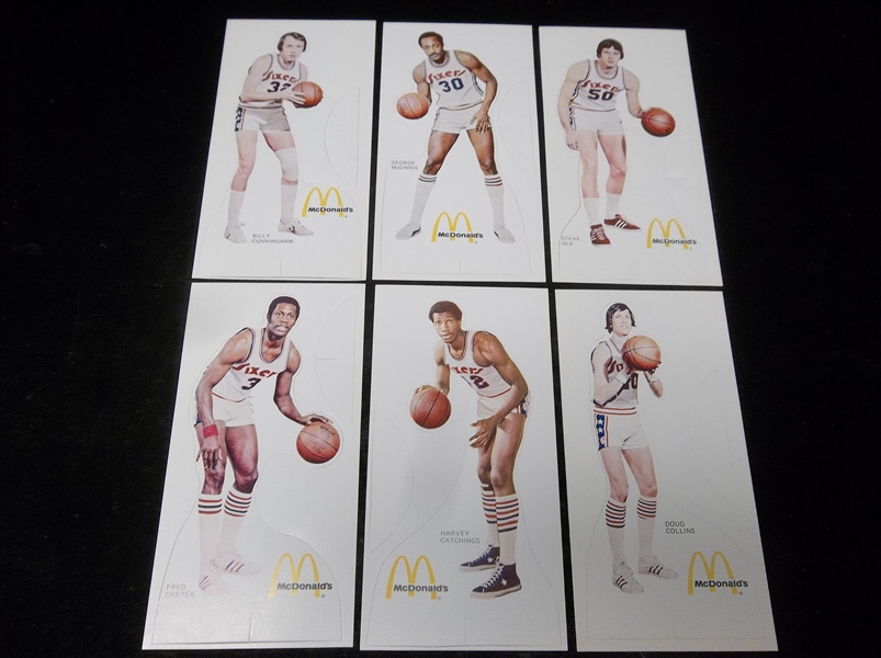 1975-76 McDonald’s Philadelphia 76ers Stand-Ups Complete Set of 6