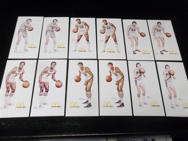 1975-76 McDonald’s Philadelphia 76ers Stand-Ups Complete Set of 6- 2 Sets