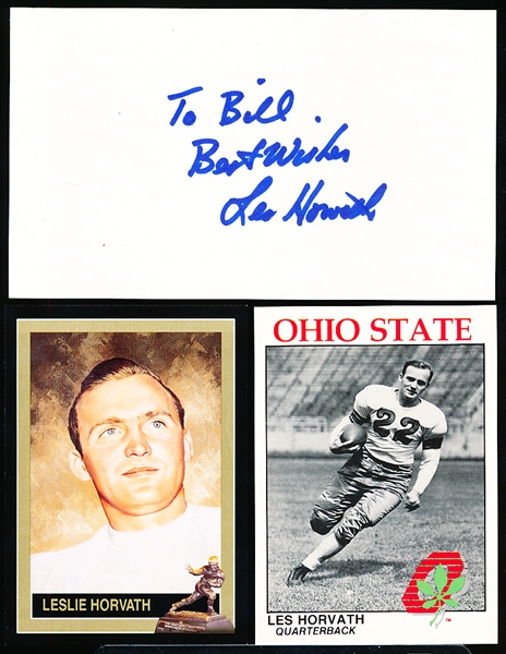 Autographed Les Horvath NCAA Index Card-