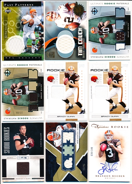 Cleveland Browns Quarterbacks Memorabilia Inserts- 9 Asst.