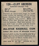 1948/49 Leaf Bb- #136 Cliff Aberson, Cubs- Short Sleeve Version