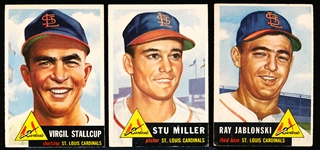 1953 Topps  Bb- 3 Diff Cardinals