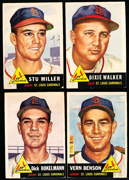 1953 Topps Bb- 4 Diff Cardinals