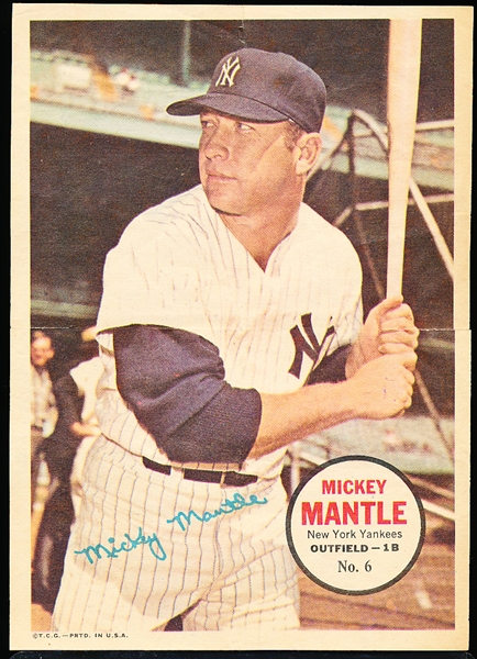 1967 Topps Bb Posters- #6 Mickey Mantle, Yankees