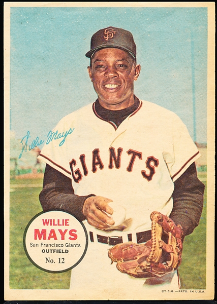 1967 Topps Bb Posters- #12 Willie Mays, Giants
