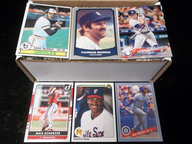 Baseball Star Card Lot- 350 Assorted Stars- 1980’s thru 2000’s