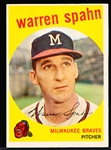 1959 Topps Baseball- #40 Warren Spahn, Braves