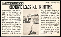 1964 Topps Baseball Giants- #11 Clemente, Pirates
