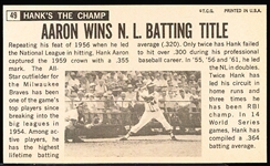 1964 Topps Baseball Giants- #49 Hank Aaron, Braves