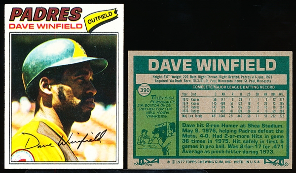 1977 Topps Bb- #390 Dave Winfield, Padres- 25 Cards