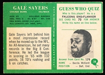 1966 Philly Football- #38 Gale Sayers RC
