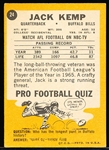 1967 Topps Fb- #24 Jack Kemp, Bills
