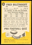 1967 Topps Fb- #106 Fred Biletnikoff, Raiders