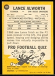 1967 Topps Fb- #123 Lance Alworth, Chargers