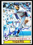 Autographed 1979 Topps Bsbl. #33 Dave Rozema, Tigers