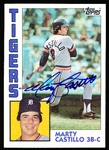Autographed 1984 Topps Bsbl. #303 Marty Castillo, Tigers