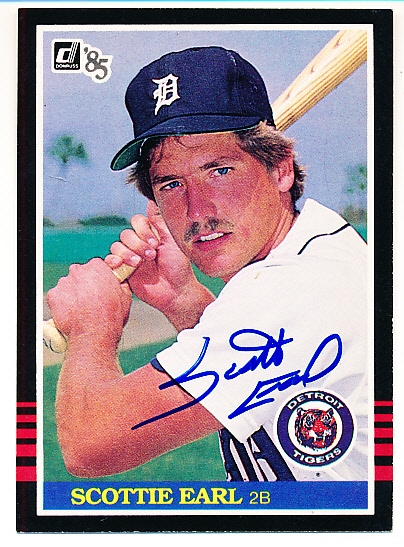 Autographed 1985 Donruss Bsbl. #491 Scott Earl, Tigers