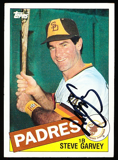 Autographed 1985 Topps Bsbl. #450 Steve Garvey, Padres