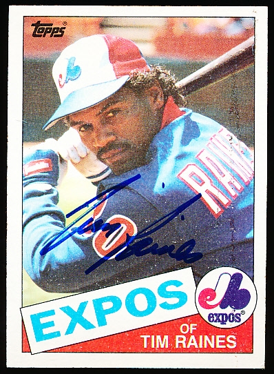 Autographed 1985 Topps Bsbl. #630 Tim Raines, Expos
