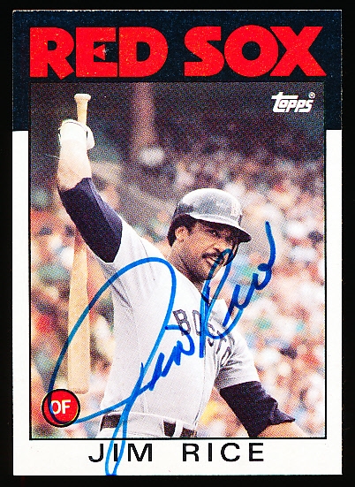 Autographed 1986 Topps Bsbl. #320 Jim Rice, Red Sox