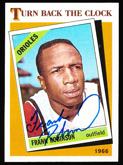 Autographed 1986 Topps Bsbl. #404 Frank Robinson TBTC
