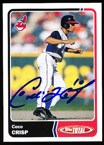 Autographed 2003 Topps Total Bsbl. #155 Coco Crisp, Indians