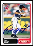 Autographed 2003 Topps Total Bsbl. #155 Coco Crisp, Indians