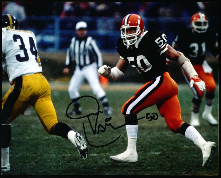 Autographed Tom Cousineau Cleveland Browns NFL Color 8” x 10” Photo