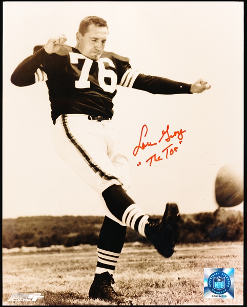 Autographed Lou Groza Cleveland Browns NFL B/W 8” x 10” Photo