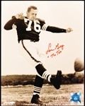 Autographed Lou Groza Cleveland Browns NFL B/W 8” x 10” Photo
