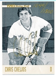 1993 Classic Hockey- “Autographs”- Chris Chelios, Wisconsin- #1049/1800