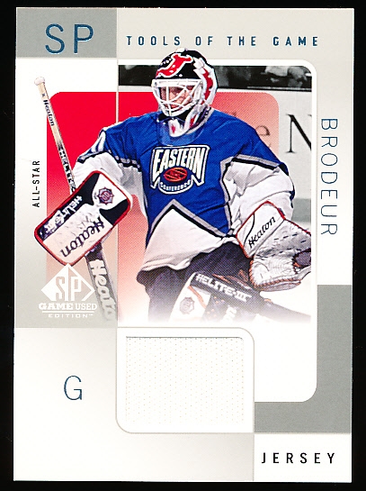 2000-01 SP Game Used Hockey- “Tools of the Game”- MB Martin Brodeur, Eastern All-Star Team