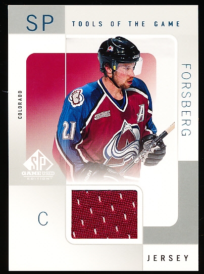 2000-01 SP Game Used Hockey- “Tools of the Game”- PF Peter Forsberg, Avs