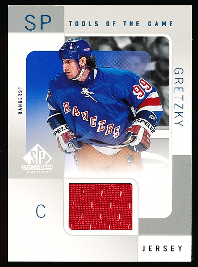 2000-01 SP Game Used Hockey- “Tools of the Game”- WG Wayne Gretzky, Rangers