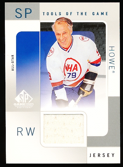 2000-01 SP Game Used Hockey- “Tools of the Game”- GH Gordie Howe, WHA All-Star
