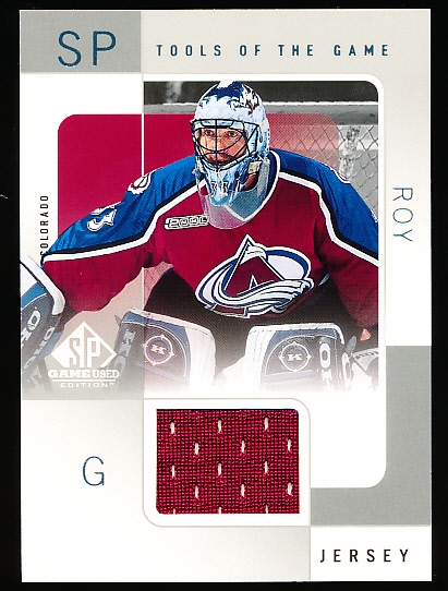 2000-01 SP Game Used Hockey- “Tools of the Game”- PR Patrick Roy, Avs