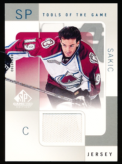 2000-01 SP Game Used Hockey- “Tools of the Game”- JS Joe Sakic, Avs